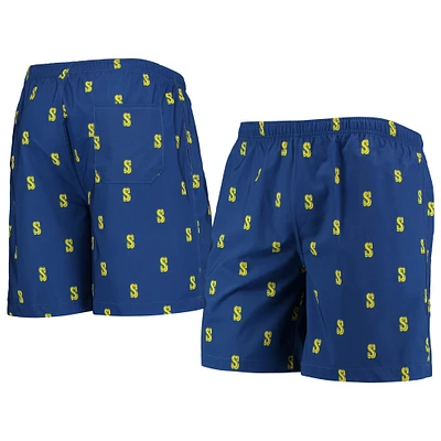 Men's FOCO Royal Seattle Mariners Cooperstown Collection Mini Logo Swim Shorts