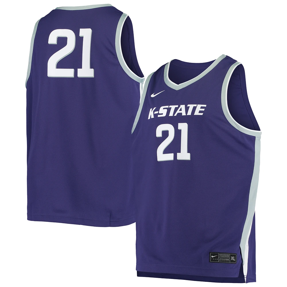 Men's Nike #21 Purple Kansas State Wildcats Replica Basketball Jersey