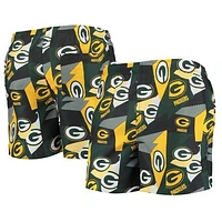 Men's FOCO Green/Gold Green Bay Packers Geo Print Swim Trunks