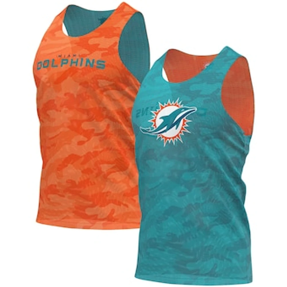 Men's FOCO Aqua/Orange Miami Dolphins Reversible Mesh Tank Top