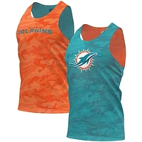 Men's FOCO Aqua/Orange Miami Dolphins Reversible Mesh Tank Top