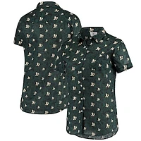 Women's FOCO Green Athletics Floral Button Up Shirt