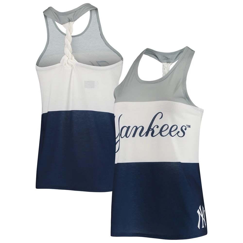 Women's FOCO Gray/Navy New York Yankees Twist Back Tank Top