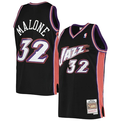 Men's Mitchell & Ness Karl Malone Black Utah Jazz 1998/99 Hardwood Classics Swingman Jersey