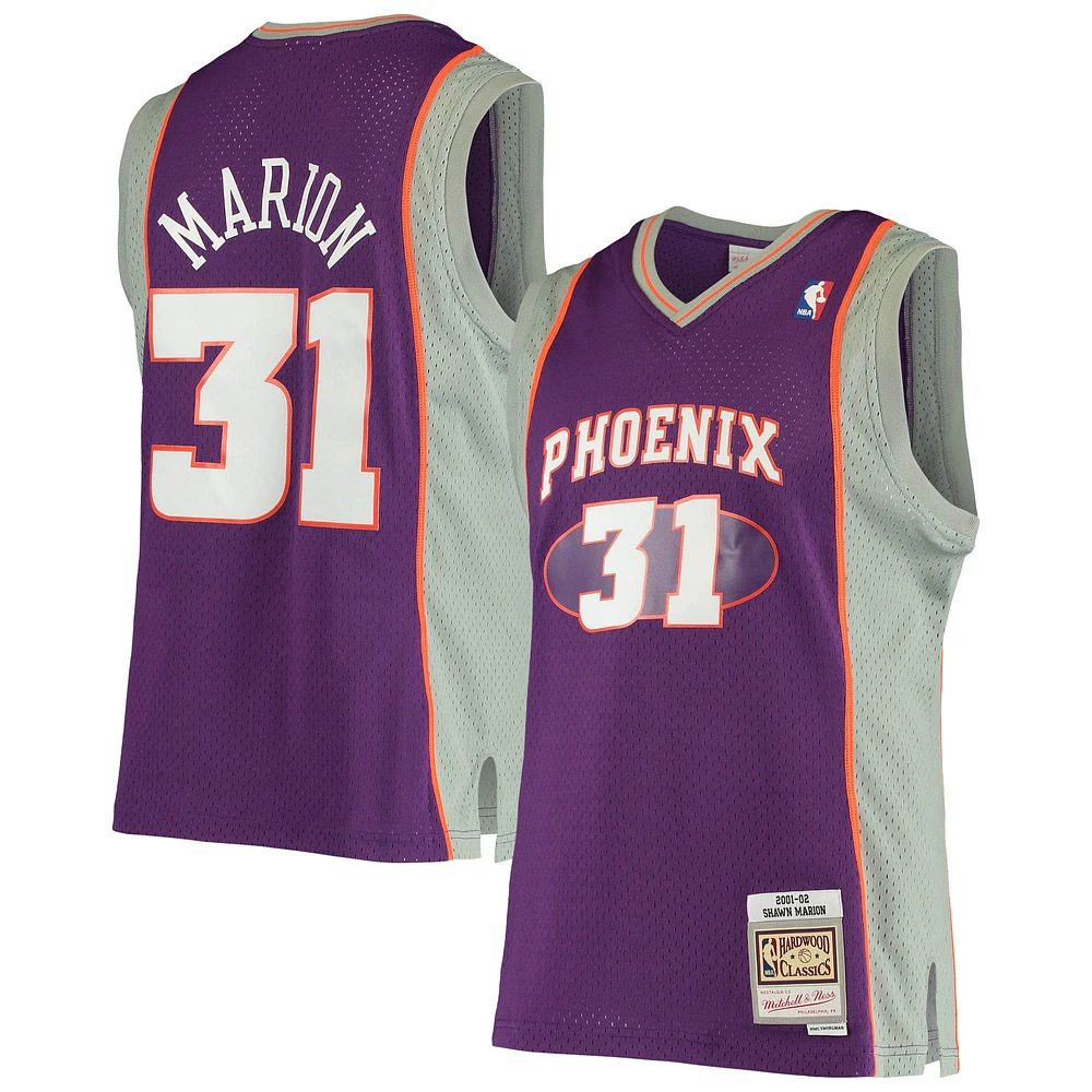 Men's Mitchell & Ness Shawn Marion Purple Phoenix Suns 2001/02 Hardwood Classics Swingman Jersey