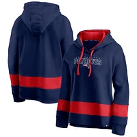 Women's Fanatics Navy/Red New England Patriots Colors of Pride Colorblock Pullover Hoodie