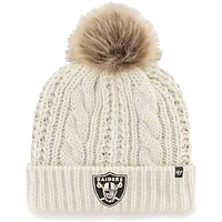 Women's '47 Cream Las Vegas Raiders Team Meeko Cuffed Knit Hat with Pom