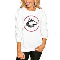 Women's White Northern Illinois Huskies End Zone Pullover Sweatshirt
