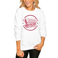 Women's White Oklahoma Sooners End Zone Pullover Sweatshirt