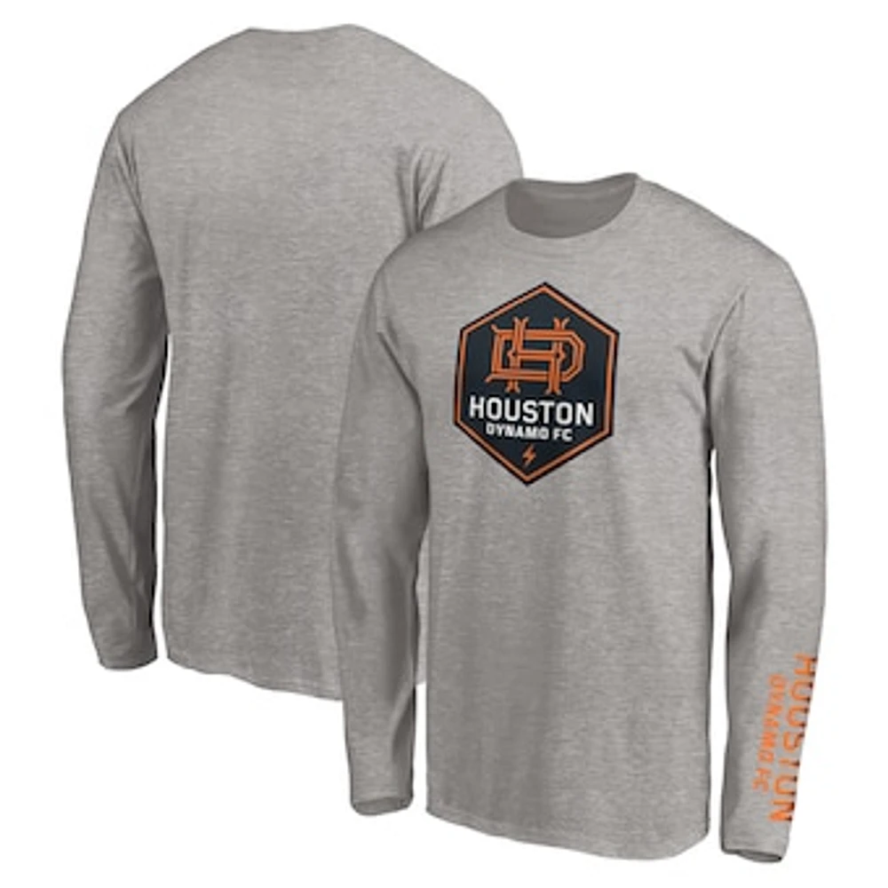 Men's Fanatics Heather Gray Houston Dynamo Long Sleeve T-Shirt