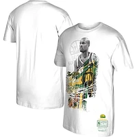 Men's Mitchell & Ness Gary Payton White Seattle SuperSonics Player Burst T-Shirt