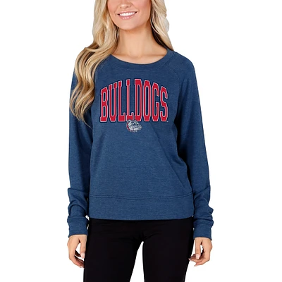 Women's Concepts Sport Navy Gonzaga Bulldogs Mainstream Terry Long Sleeve T-Shirt