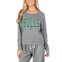 Women's Concepts Sport Gray South Florida Bulls Mainstream Terry Long Sleeve T-Shirt