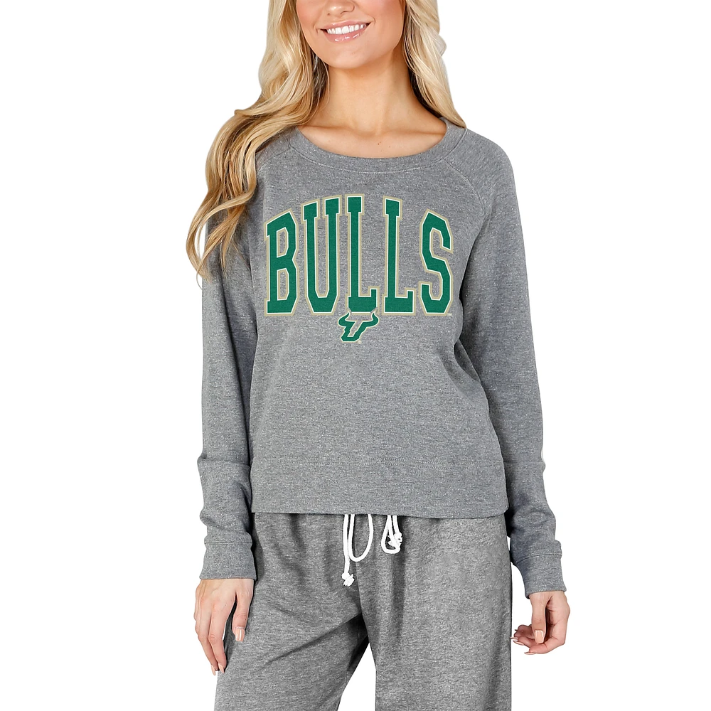 Women's Concepts Sport Gray South Florida Bulls Mainstream Terry Long Sleeve T-Shirt