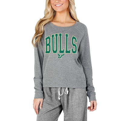 Women's Concepts Sport Gray South Florida Bulls Mainstream Terry Long Sleeve T-Shirt