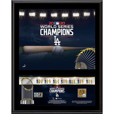 Los Angeles Dodgers 12" x 15" 2020 MLB World Series Champions Sublimated Plaque with a Capsule of Game-Used World Series Dirt