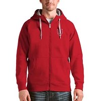 Men's Antigua Crimson Harvard Victory Full-Zip Hoodie