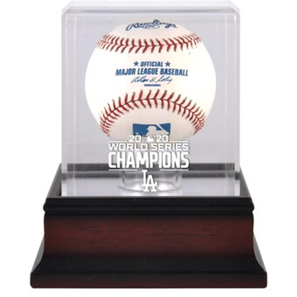 Los Angeles Dodgers 2020 MLB World Series Champions Mahogany Logo Baseball Display Case