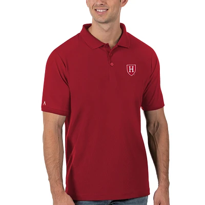 Men's Antigua Crimson Harvard Legacy Pique Polo
