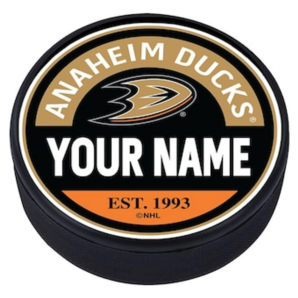 Anaheim Ducks - Personalized Block Textured Puck