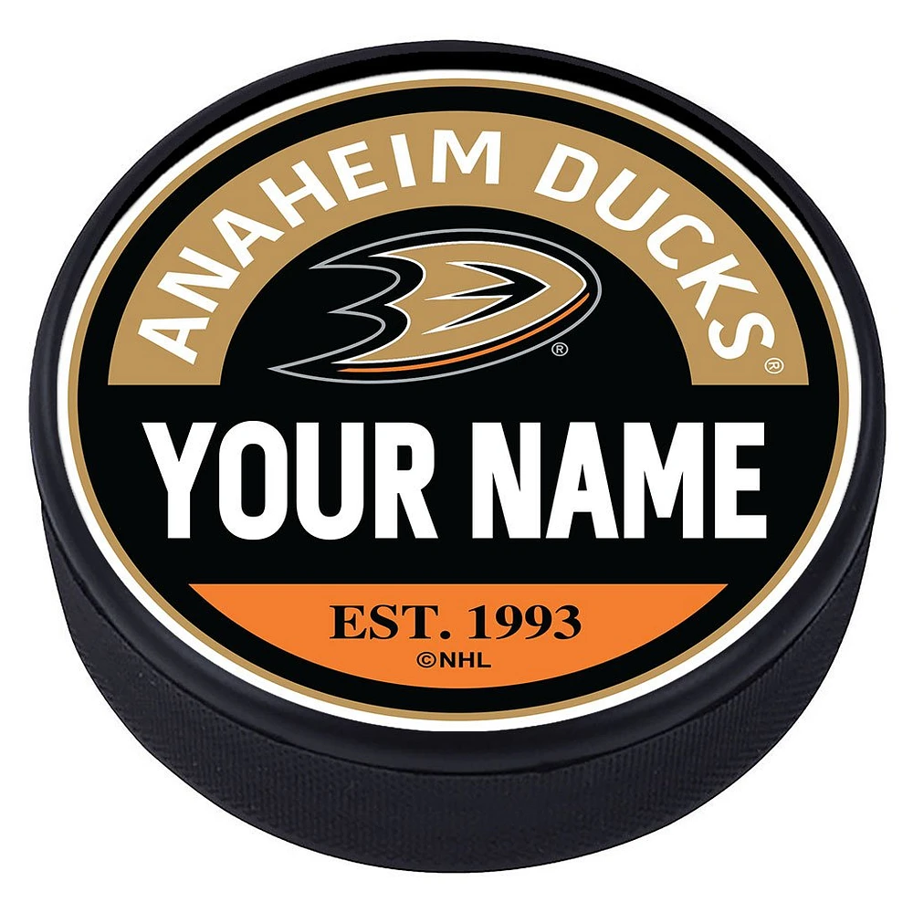 Anaheim Ducks - Personalized Block Textured Puck