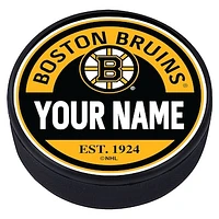 Boston Bruins - Personalized Block Textured Puck