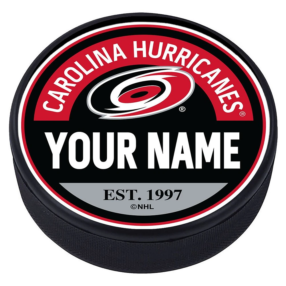 Carolina Hurricanes - Personalized Block Textured Puck