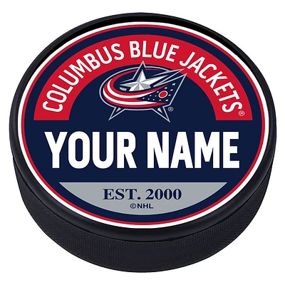 Columbus Blue Jackets - Personalized Block Textured Puck