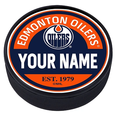 Edmonton Oilers - Personalized Block Textured Puck