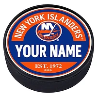 New York Islanders - Personalized Block Textured Puck