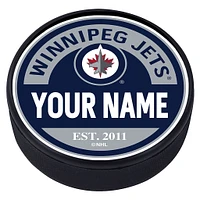 Winnipeg Jets - Personalized Block Textured Puck