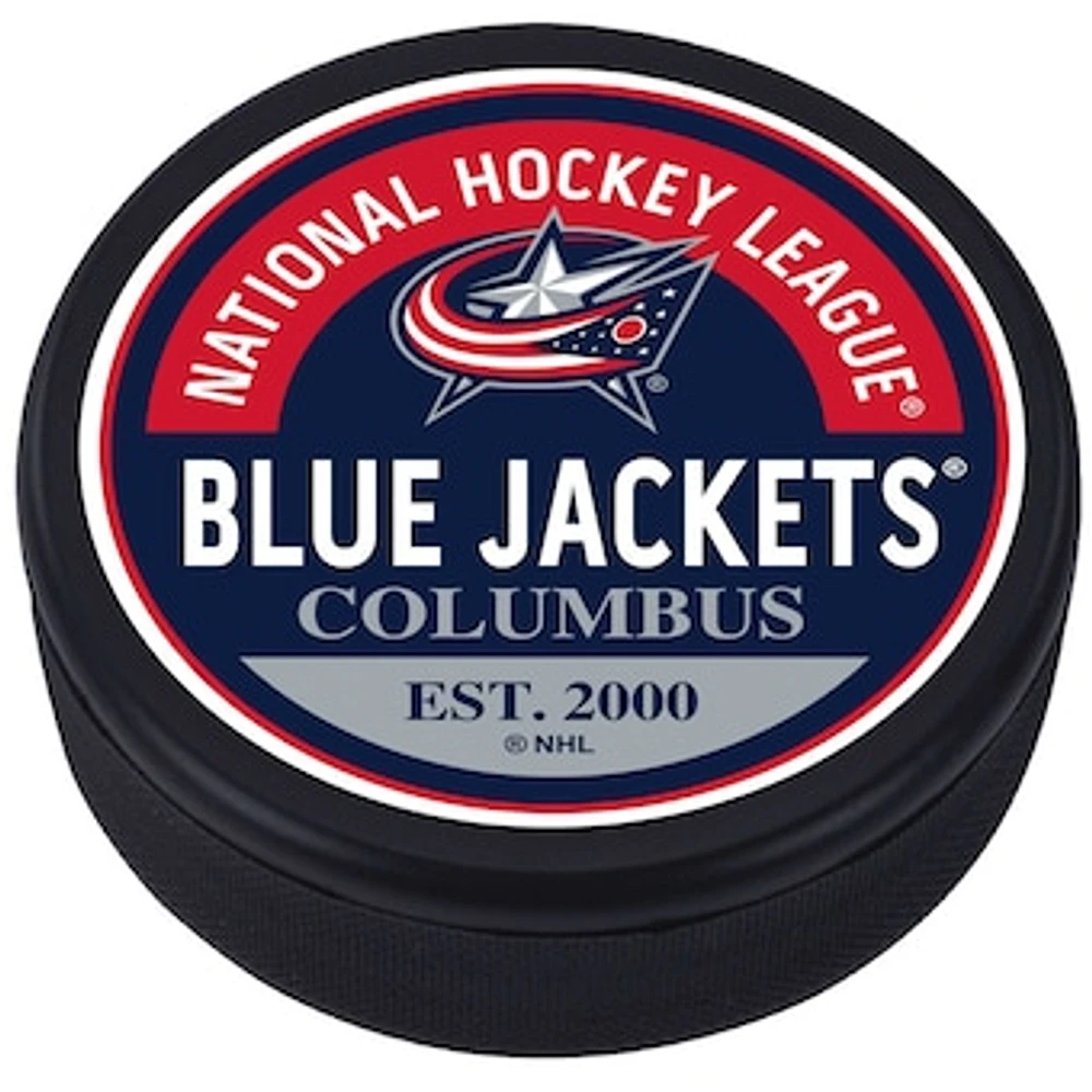 Columbus Blue Jackets - Textured Block Logo Puck