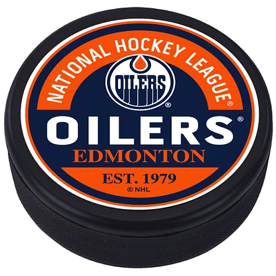 Edmonton Oilers - Textured Block Logo Puck