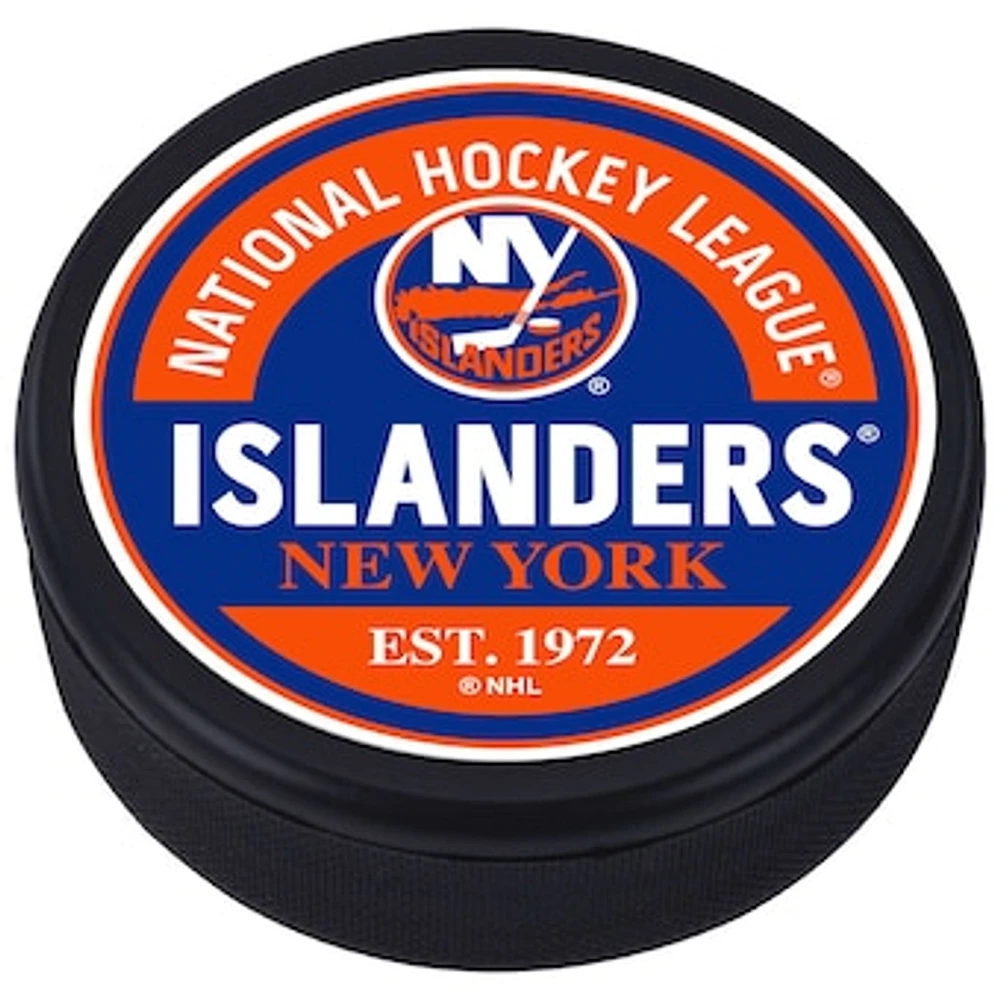 New York Islanders - Textured Block Logo Puck