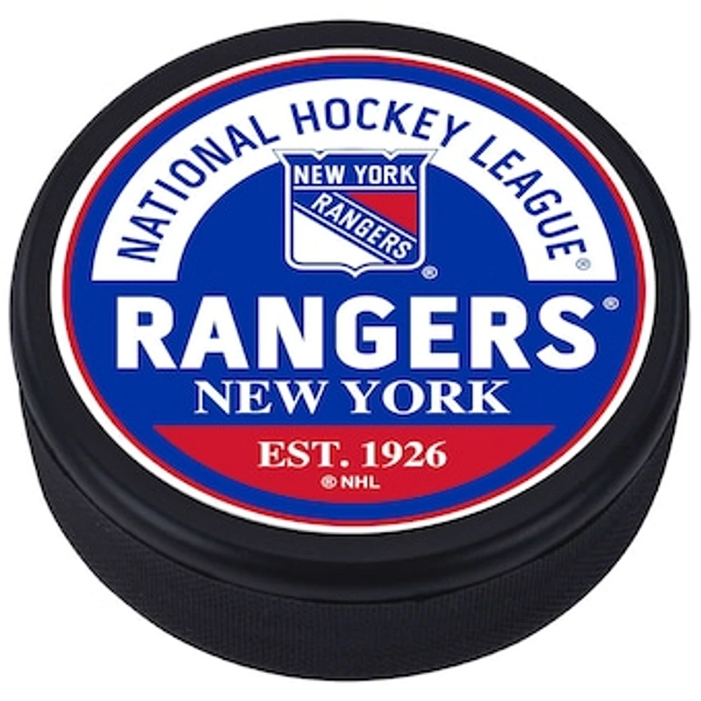 New York Rangers - Textured Block Logo Puck