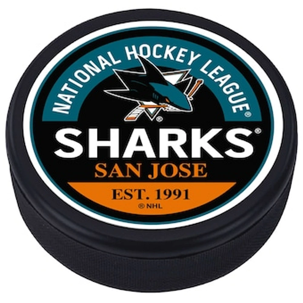 San Jose Sharks - Textured Block Logo Puck