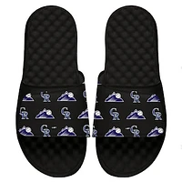 Men's ISlide Black Colorado Rockies Loudmouth Logo Slide Sandals