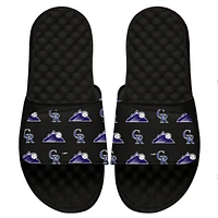 Men's ISlide Black Colorado Rockies Loudmouth Logo Slide Sandals