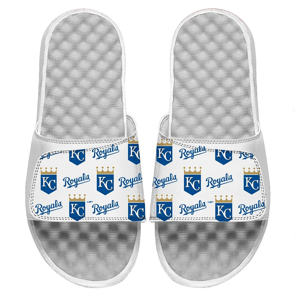Men's ISlide White Kansas City Royals Loudmouth Logo Slide Sandals