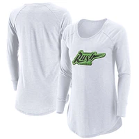 Women's White Saskatchewan Rush Primary Logo Tri-Blend Long Sleeve T-Shirt