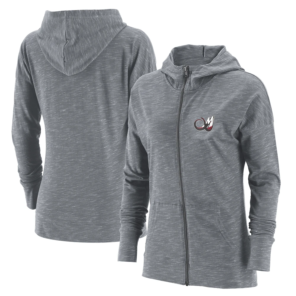 Women's Heather Gray Colorado Mammoth Primary Logo Full-Zip Hoodie