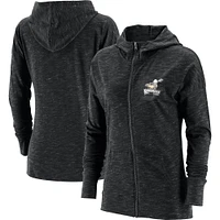 Women's Black Calgary Roughnecks Primary Logo Full-Zip Hoodie