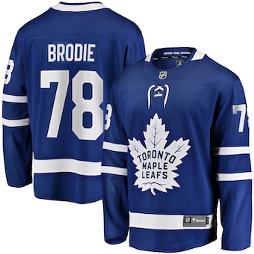 Men's Fanatics TJ Brodie Blue Toronto Maple Leafs Home - Breakaway Player Jersey