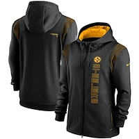 Men's Nike Black Pittsburgh Steelers Sideline Performance - Full-Zip Hoodie