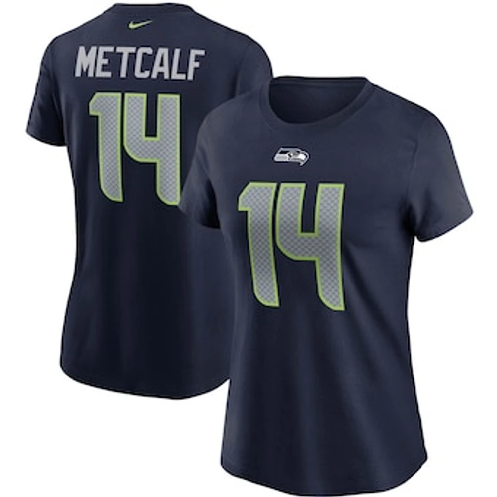 Women's Nike DK Metcalf College Navy Seattle Seahawks Name & Number T-Shirt