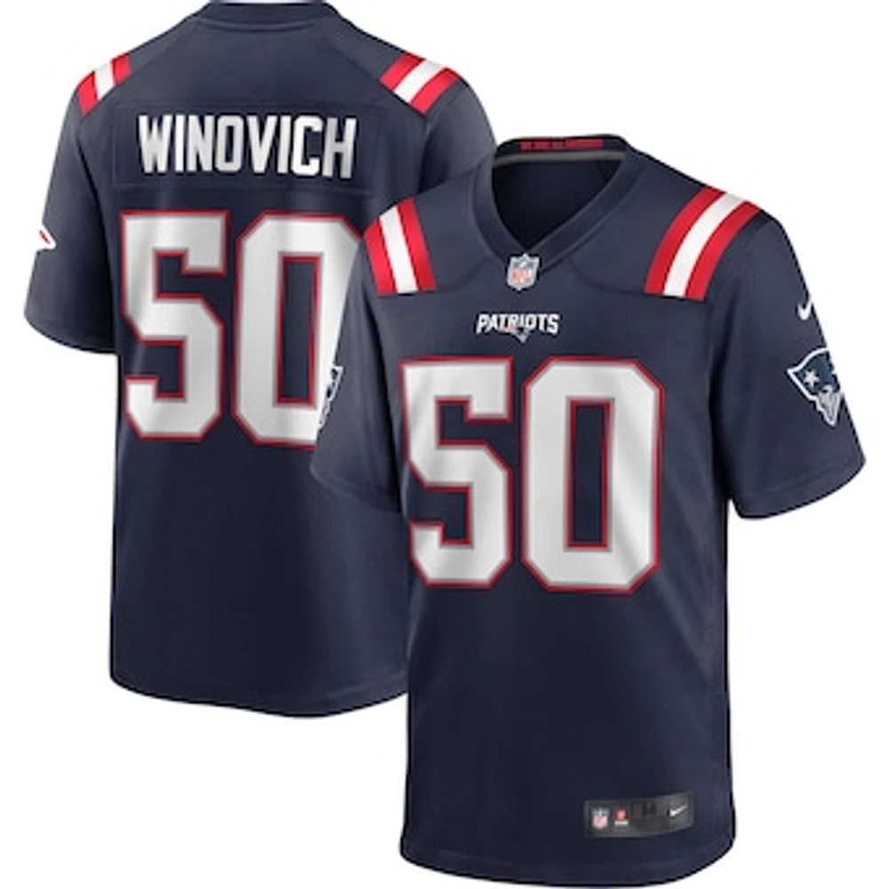 Men's Nike Chase Winovich Navy New England Patriots Game Player Jersey