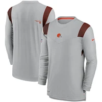 Men's Nike Gray Cleveland Browns Sideline Player UV Performance Long Sleeve T-Shirt