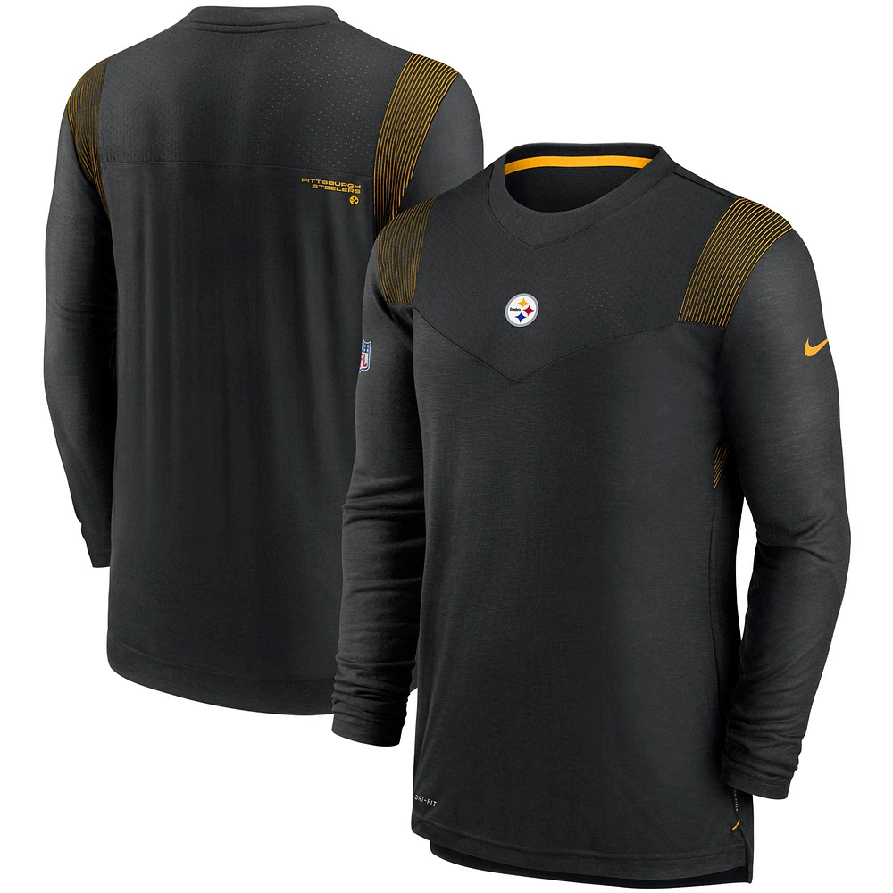 Men's Nike Black Pittsburgh Steelers Sideline Player UV Performance Long Sleeve T-Shirt