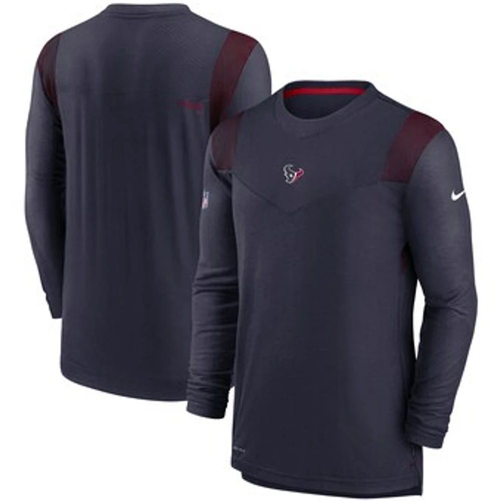 Men's Nike Navy Houston Texans Sideline Player UV Performance Long Sleeve T-Shirt