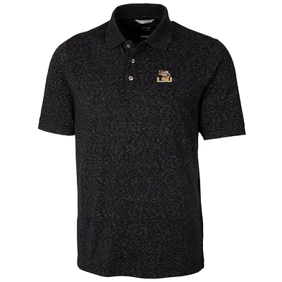 Men's Cutter & Buck Black LSU Tigers Big Tall Advantage Space Dye Polo